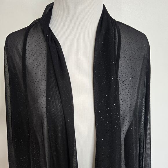 Fairy Grunge Sheer Glitter Jacket Women Black Sparkly Whimsigoth Open XL - Picture 9 of 10